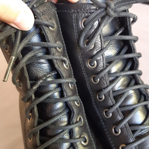 Frye Veronica Lace-Up Black Leather Combat Boot - Picture 14 of 14